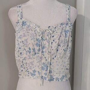 Hippie Rose Womens Coquette Milk Maid Top SIZE XL Corset Boho Peasant Floral Bow